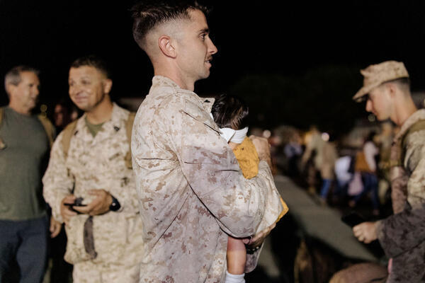 Cpl. Marshall Karl at his Camp Pendleton homecoming in OCt....