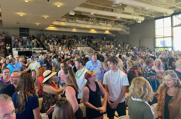 The congregation at Saddleback church on Aug, 28, 2022. Pastor...