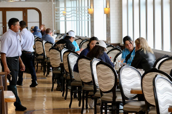 Visitors dine at the recently reopened Chelsea Chowder House on...